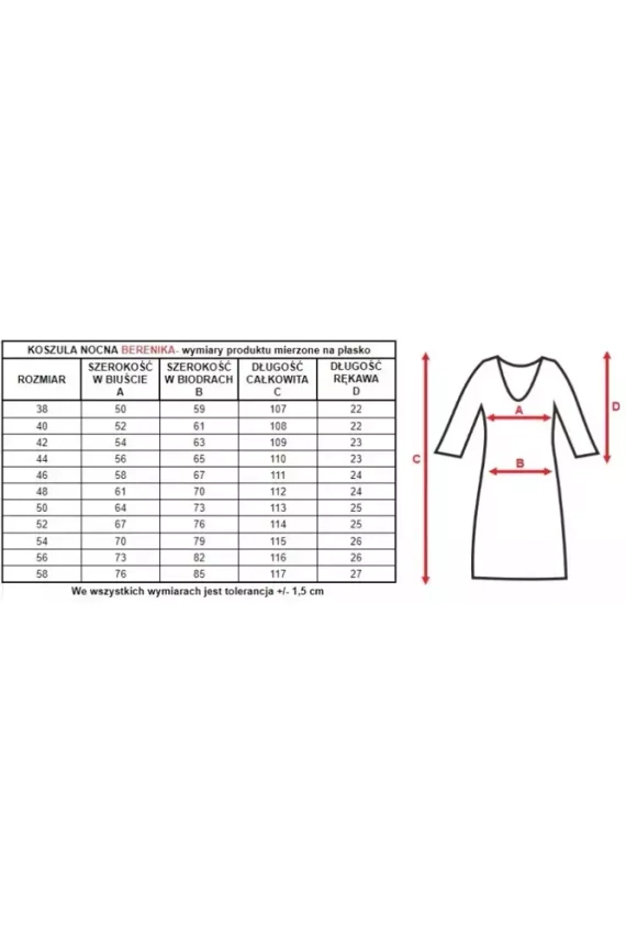 1693 Berenika halka koszula nocna damska Mewa koralowy