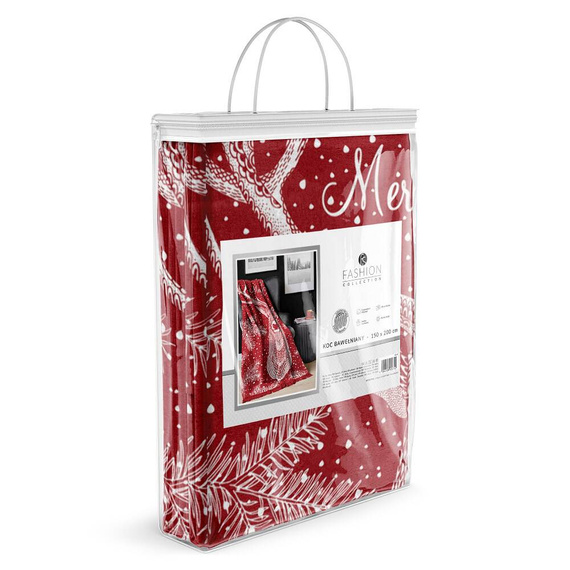 082 JB Koc świąteczny z frędzlami renifer Detexpol czerwony