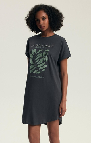 43687 Danna Koszula damska Henderson grey – bawełniana, krótki rękaw, nadruk