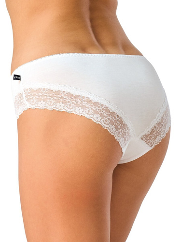 Figi mini bikini LPB 111 Key białe– wiskozowe, z koronką, 2-pak