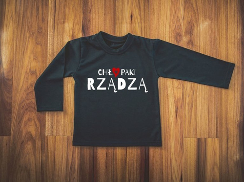 Koszulka długi rękaw "Chłopaki rządzą" Moocha czarny