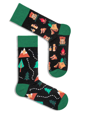 0125.053 Trekking – męskie skarpety Milena z kolorowym wzorem, czarny