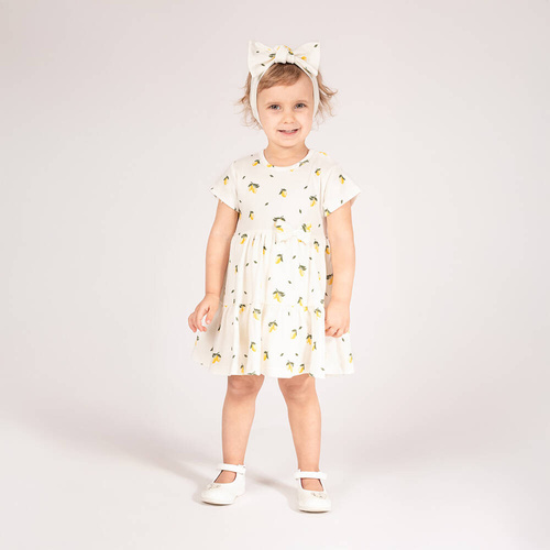 212159 Tola Sukienko-body z krótkim rękawem Nicol - kremowy