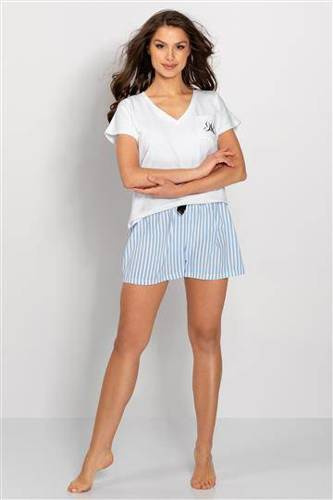Nicole piżama damska Momenti Per Me white-baby blue