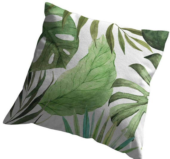 4154 A Poszewka dekoracyjna Panama 98 Detexpol zielona liście monstery