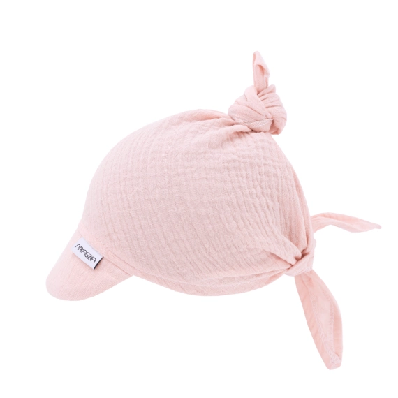 Cotton Muślin Chustka z daszkiem wiązana Makaszka - sepia rose