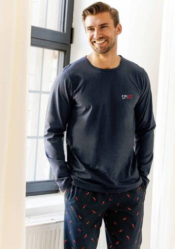 3312 3313  Eric Piżama męska Taro granatowy