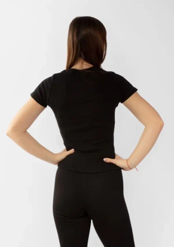 Halima Bluzka damska prążkowana Dkaren - czarny