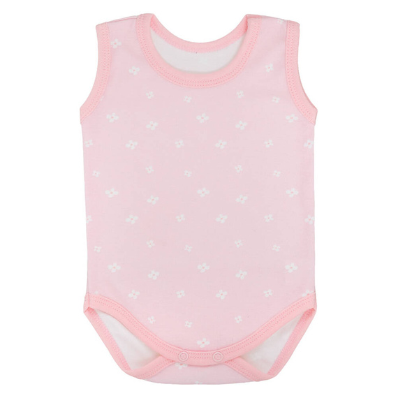 Kwiatki body niemowlęce ramiączkach Martex różowy