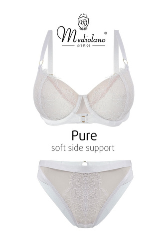 Mediolano Pure Soft Side Support 19260 biały biustonosz soft z koronką