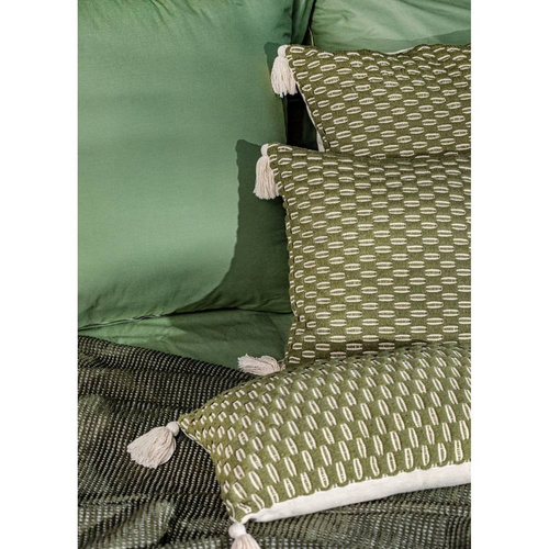 Montenegro Poszewka z grubej tkaniny bawełnianej Eurofirany oliwkowy