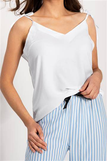 Erica piżama damska Momenti Per Me white-baby blue