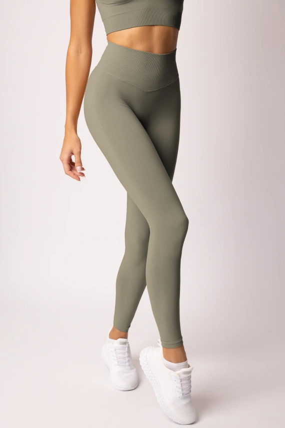 Legginsy damskie SPAIO Flex Innergy 2.0 zielone– seamless, wsparcie regeneracji