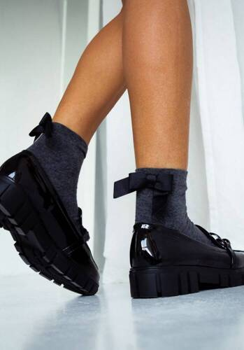 0965 Kokardka Skarpety damskie Milena - grafit