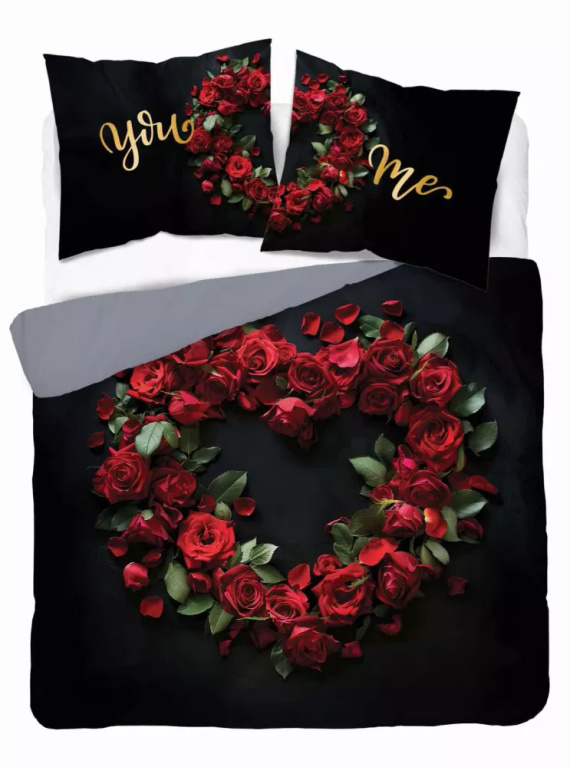 5287 A Holland Pościel bawełniana Ty i Ja You and Me Detexpol czarny