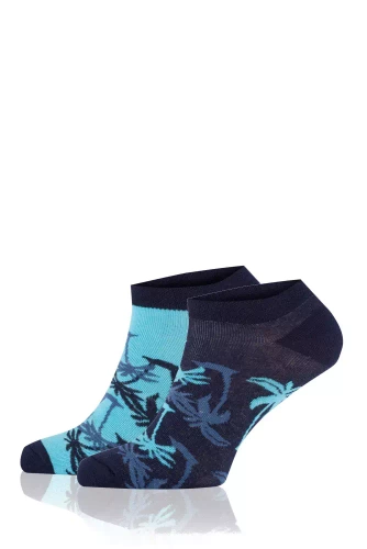 S152S Paleros Skarpety stopki Italian Fashion - granatowy/turkusowy