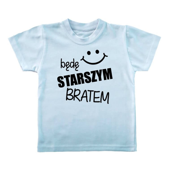 "Będę STARSZYM bratem v2" Koszulka dziecięca krótki rękaw Moocha czarny