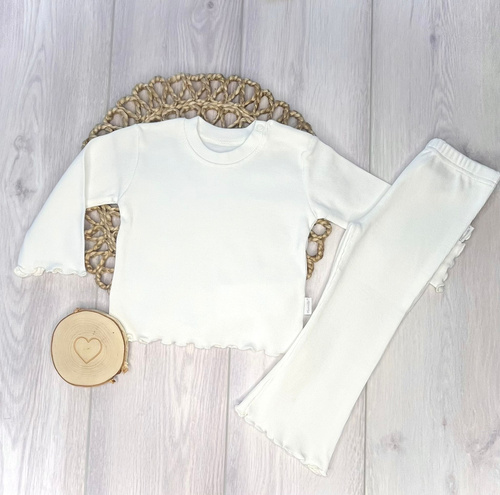 BI002 Bluzka dziewczęca z długim rękawem Mamatti - biały