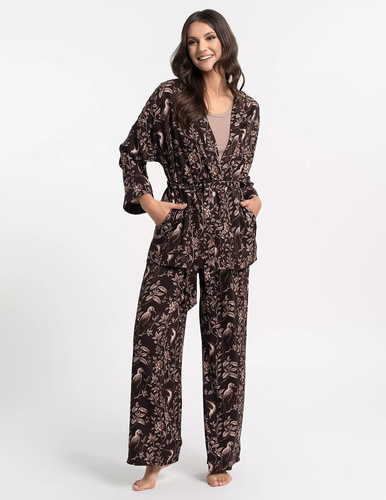 Szlafrok damski Moraj PDSZ3400-001 cappuccino 100% wiskoza krótki