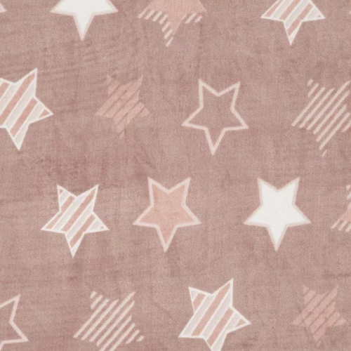 Flano 4 pościel welurowa gwiazdki Eurofirany pudrowy róż