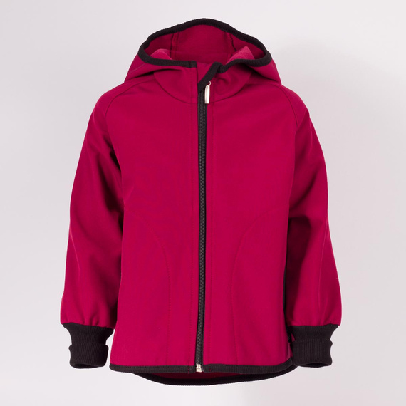 229002 Nicol Kurtka softshell dziewczęca kaptur polar odblask- bordowa 
