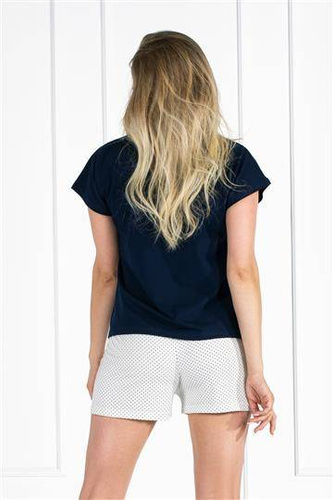 Celine piżama damska Momenti Per Me lila-navy ecru