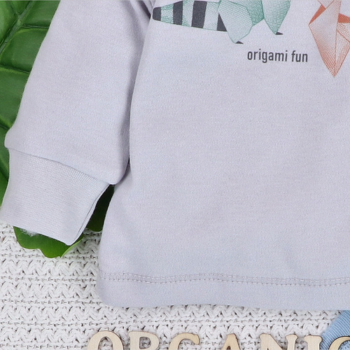 ABN-5389 Fun Origami Bluzka z bawełny organicznej Nini szary 
