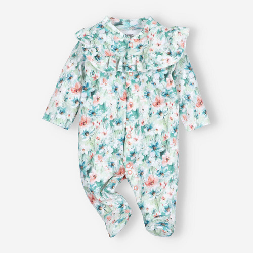 ABN-4247/KWI Flowers Pajacyk z bawełny organicznej Nini druk