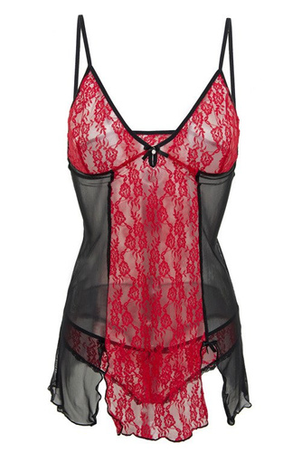 Donata Komplet damski DKaren czerwony/czarny