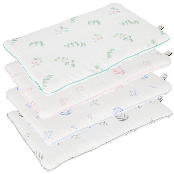 Poduszka muślinowa Blue leaves Yosoy - niebieski