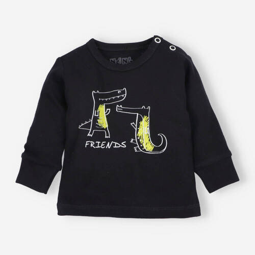 ABN-3690 Crocodiles Bluzka z bawełny organicznej Nini czarny