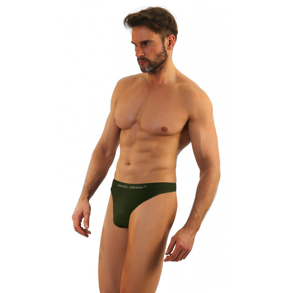 CL13 Stringi męskie bezszwowe Sesto Senso khaki zielony