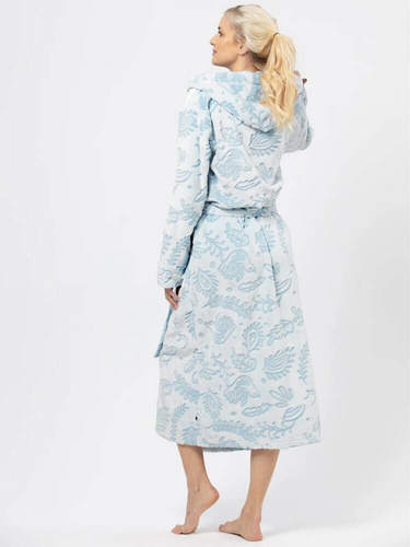 LGL 535 Długi Szlafrok Damski Key-błękitny