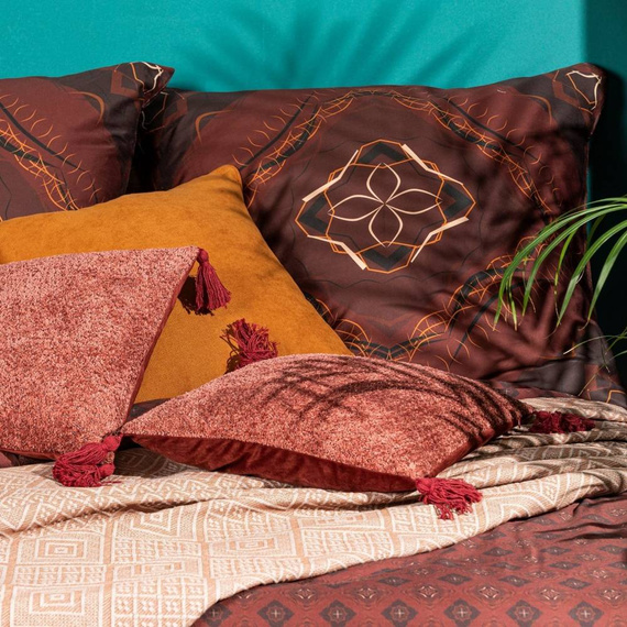 Morocco 2 pościel z makosatyny bawełnianej z geometrycznym wzorem Eurofirany