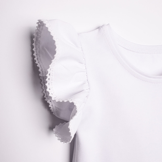 220138 Bluzka dziewczęca Nicol biała bawełniana z koronką elegancka