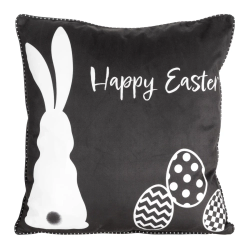 Wiosna 5 Poszewka wielkanocna z welwetu nadrukiem Eurofirany czarny