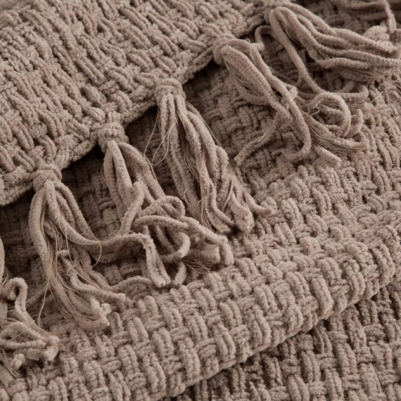 Suzi Koc narzuta tkana z frędzlami Eurofirany beżowy