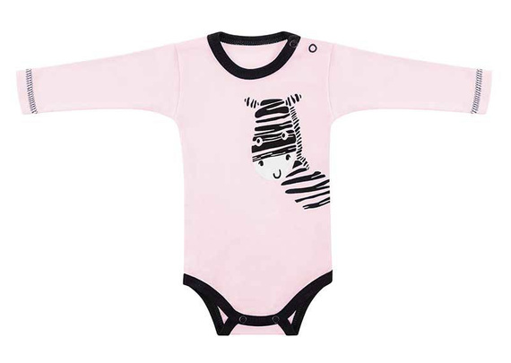 Body z długim rękawem "Zebra" Terjan - różowy