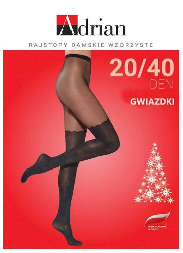 Gwiazdki Rajstopy 20/40 den Adrian czarny