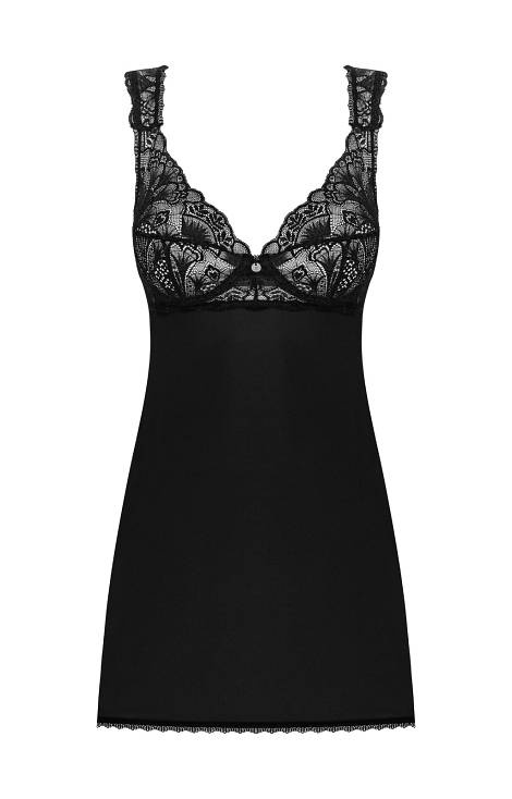 Babydoll Feoya In Pizzo Blu | Donna Taglia M | Lingerie Erotica Con Scollo A V E Perizoma Incluso | Regalo Romantico