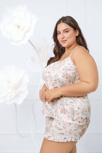 Solita Piżama Damska wąskie ramiączko, krótkie spodnie Italian Fashion - druk 