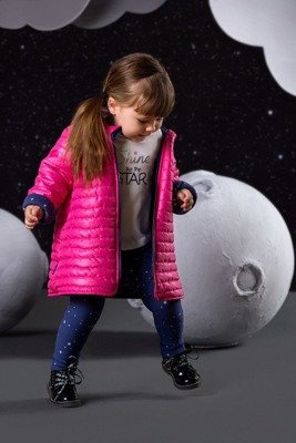 Płaszczyk z kapturem "COSMOS" Ewa Klucze różowy