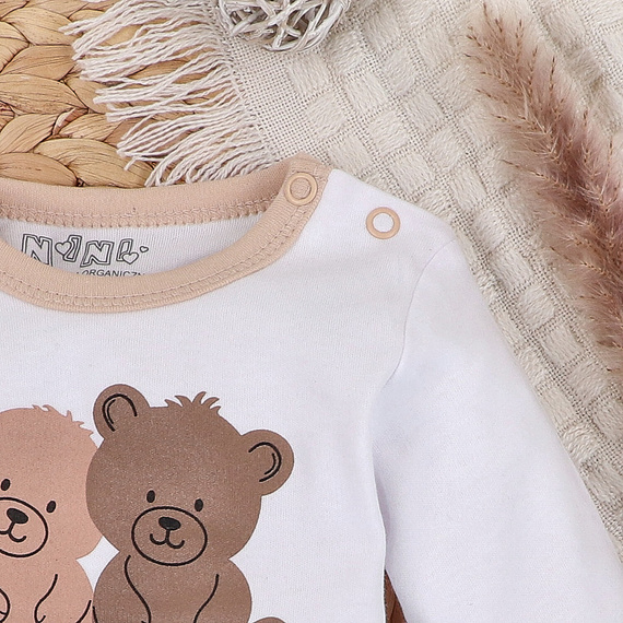 ABN-5358 Sweet Bears Bluzka z bawełny organicznej Nini beżowy 