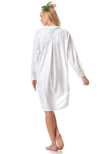 LND 818 Flanela Koszula damska Key - biały szary