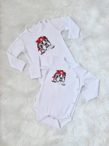 Pirat Body z długim rękawem kopertowe Bambarillo biały