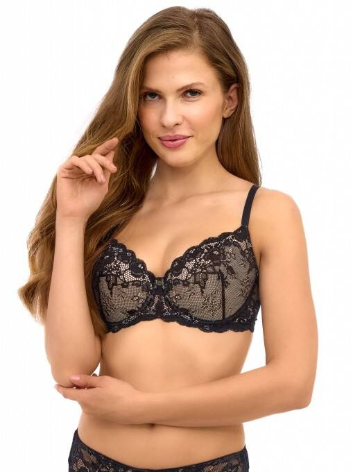 2509 Biustonosz push-up Lupoline- czarny