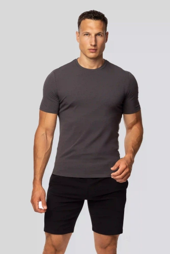 Męska koszulka bawełniana Urban grafitowa– Klasyczny krój, wysoka jakość, elastyczność, komfort przez cały dzień