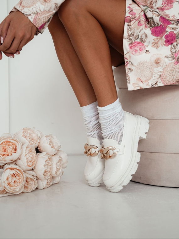 0989-005 CC Skarpety damskie Ażurowe Milena - biały