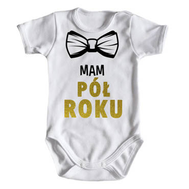 "MAM PÓŁ ROKU" Body krótki rękaw Moocha biały