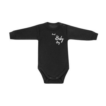 Body z długim rękawem "Black & White - boy" Terjan - czarny